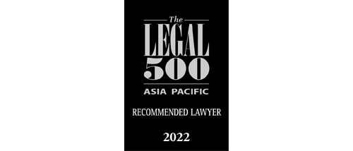 The Legal 500 Asia Pacific 2022 - Recommended lawyer